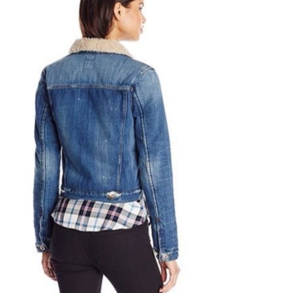 BRAND NEW DISTRESSED MEDIUM BLUE DENIM JACKET - Picture 4 of 4